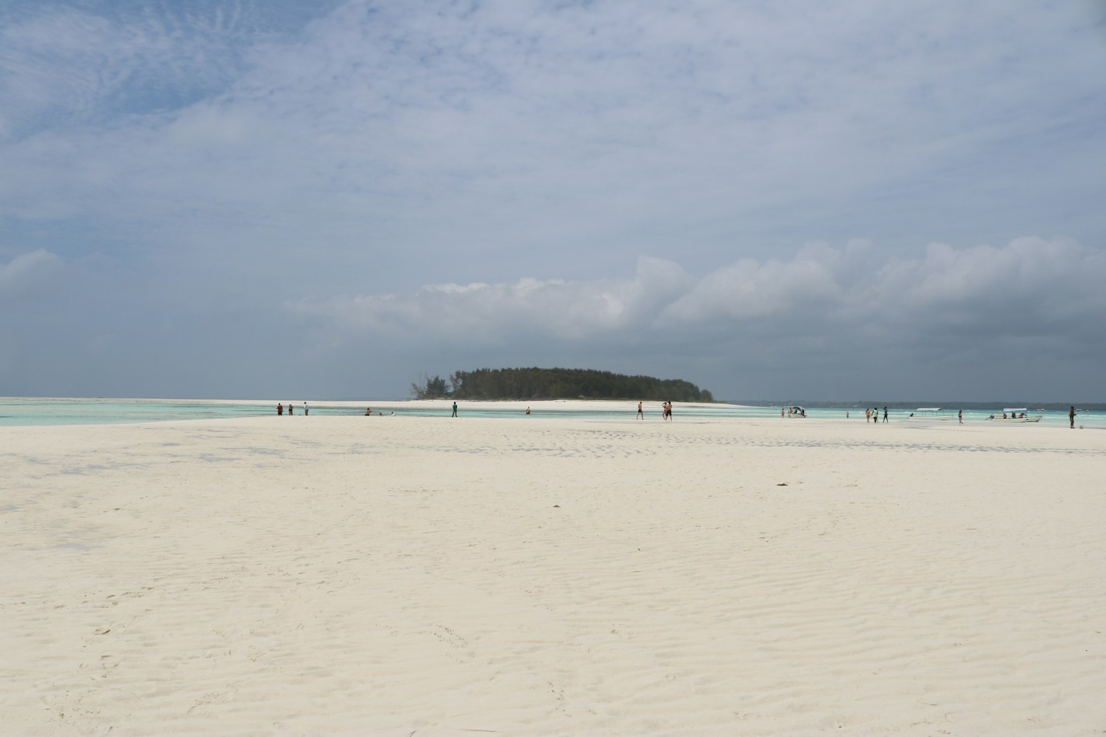 a group of people standing on top of a sandy beach